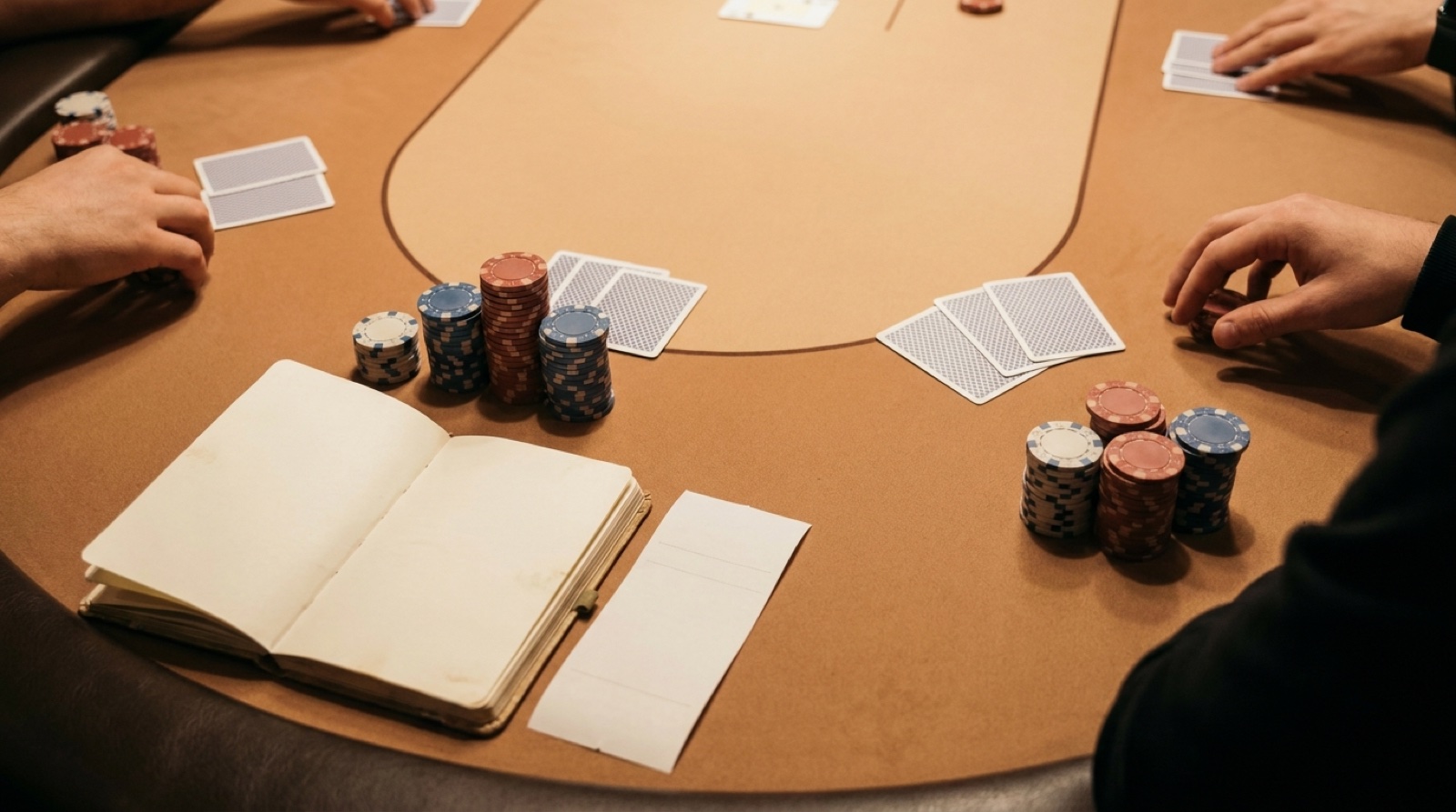 Tournament poker table comparing late registration, freezeout play, chip stacks, and bankroll notes