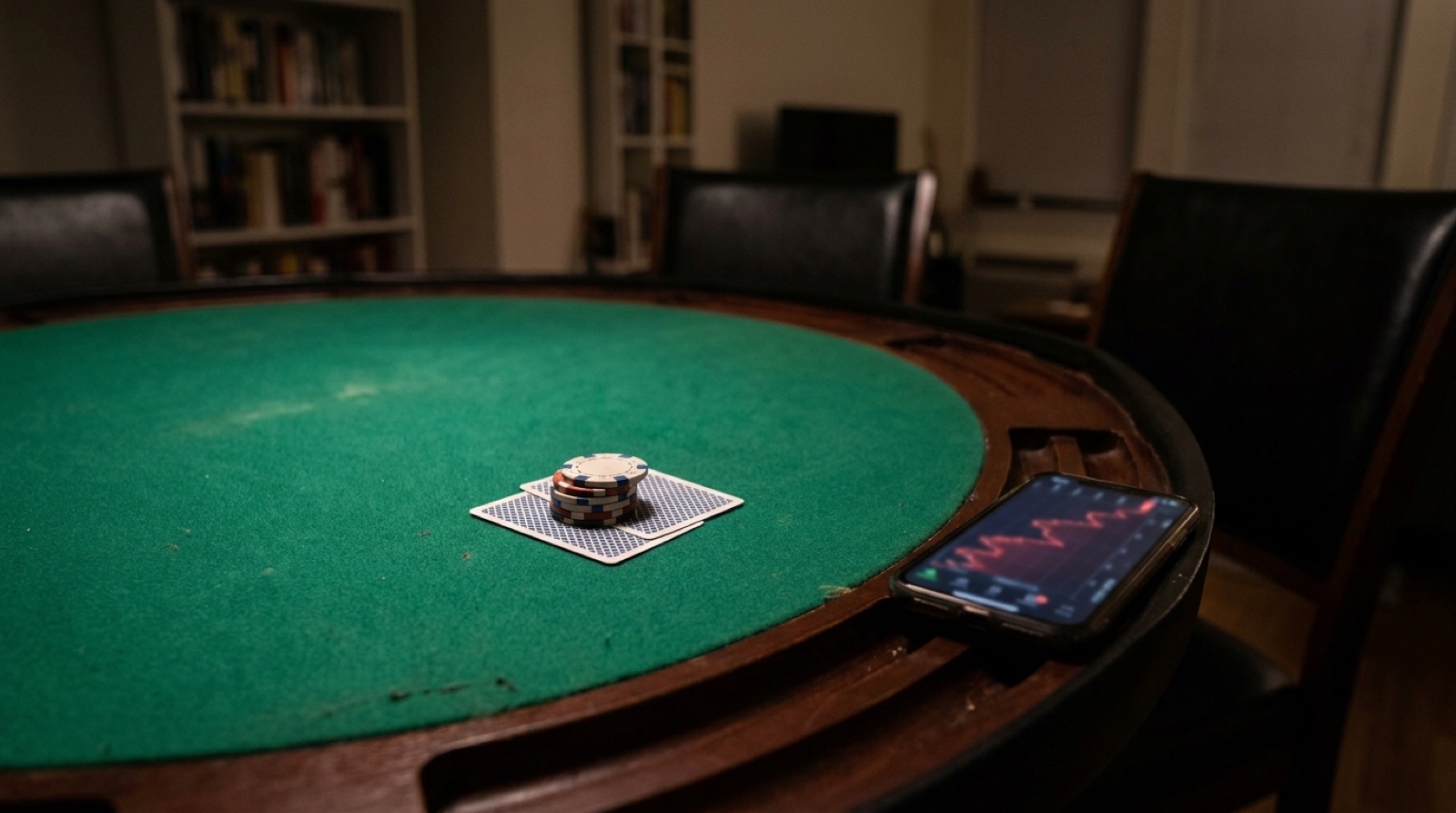 Private poker game invitation checklist with chips and a bankroll tracker phone